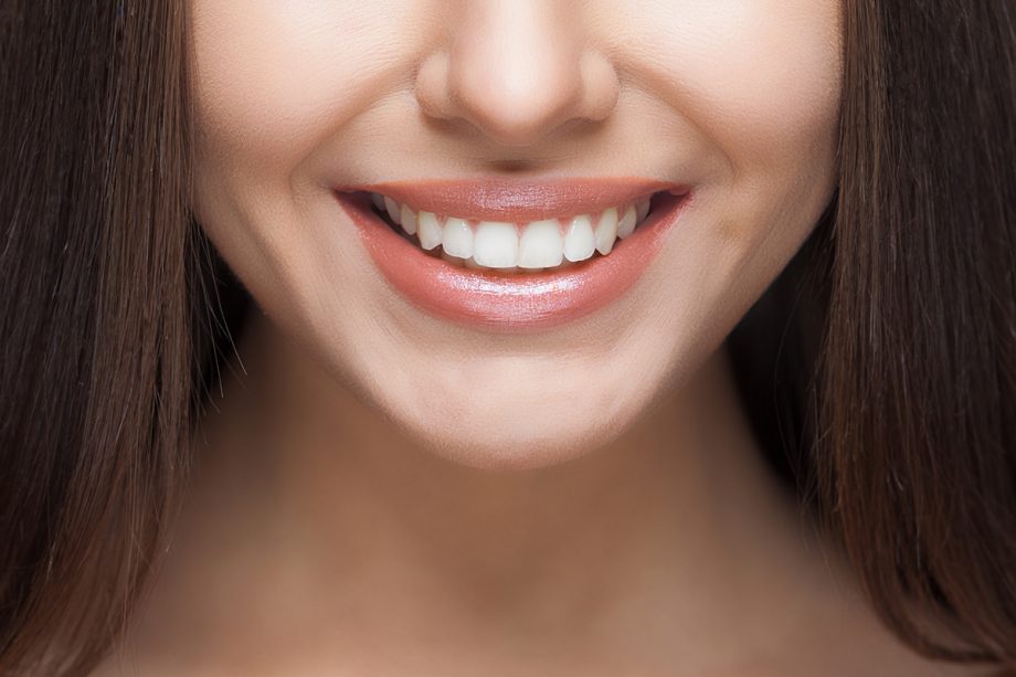 close up of young woman's smile